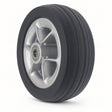 Merits 33100867 6" x 2" front and rear caster wheel for the Merits Velocity (P325) with black ribbed solid tire and silver rim