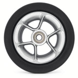 Side view of the Merits Velocity (P325) 6" x 2" caster wheel showing the silver 5-spoke rim and sealed bearing