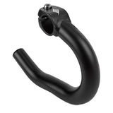 Origin8 Handlebar Drop Ends (Set of 2) made of AL6061-T6 alloy with ergonomic drop design, securely mount on standard straight bars, featuring a sleek, bead blasted black finish.