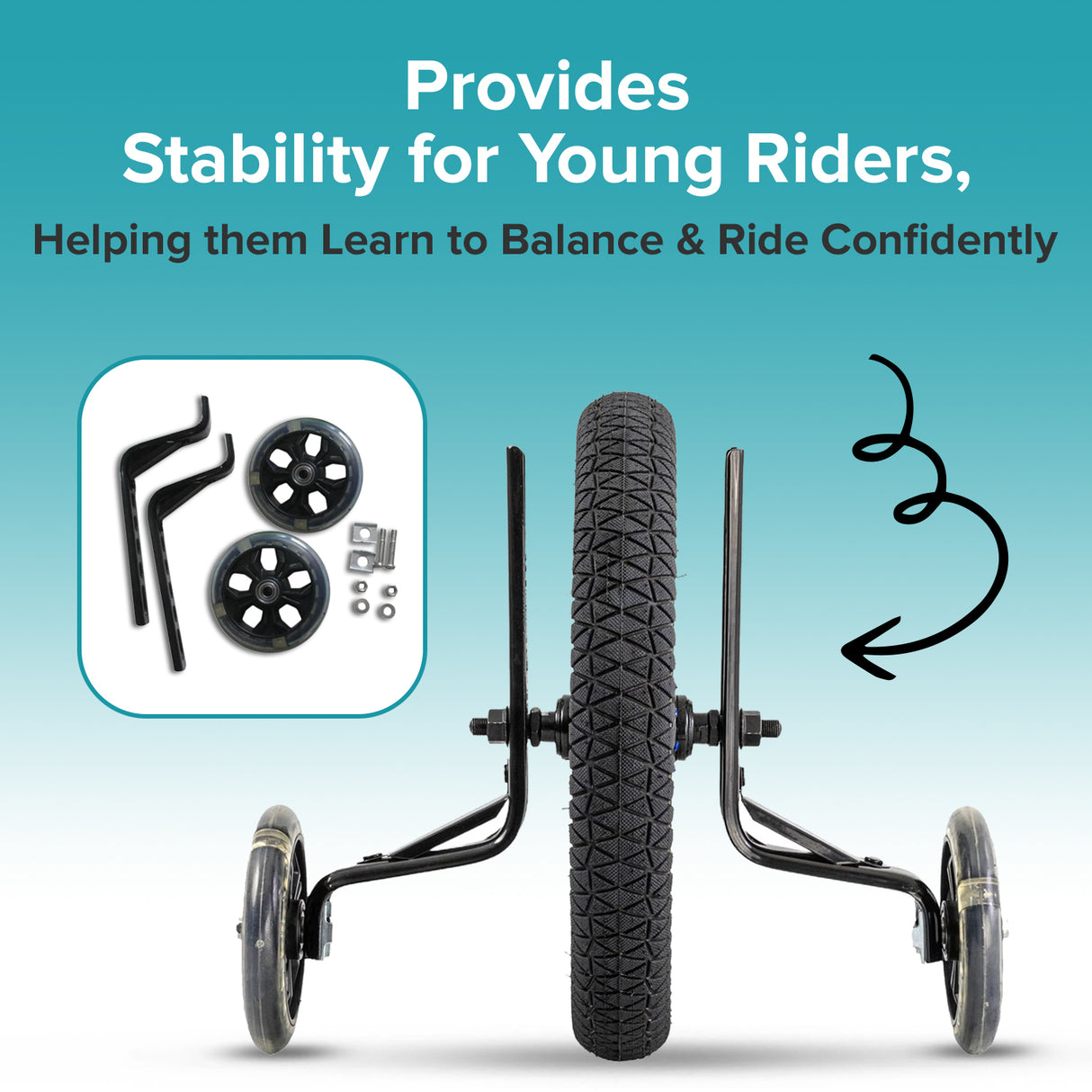 Training Wheels with Brackets & Hardware (Set of 2)