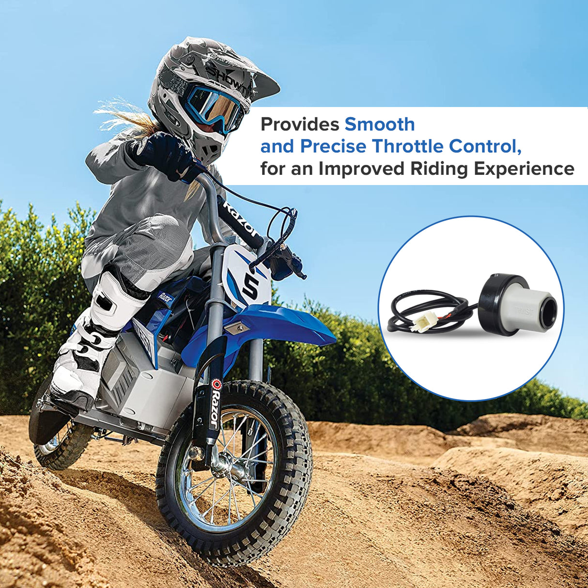 Razor MX350 (Versions 9+) & RSF350 Single Speed 4-Wire Twist Grip Throttle