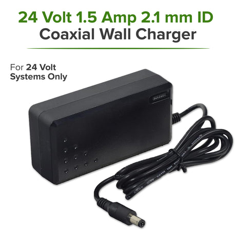 24 Volt 1.5 Amp Coaxial Charger for the Hyper HPR 350 Electric Motorcycle & Electric Drift