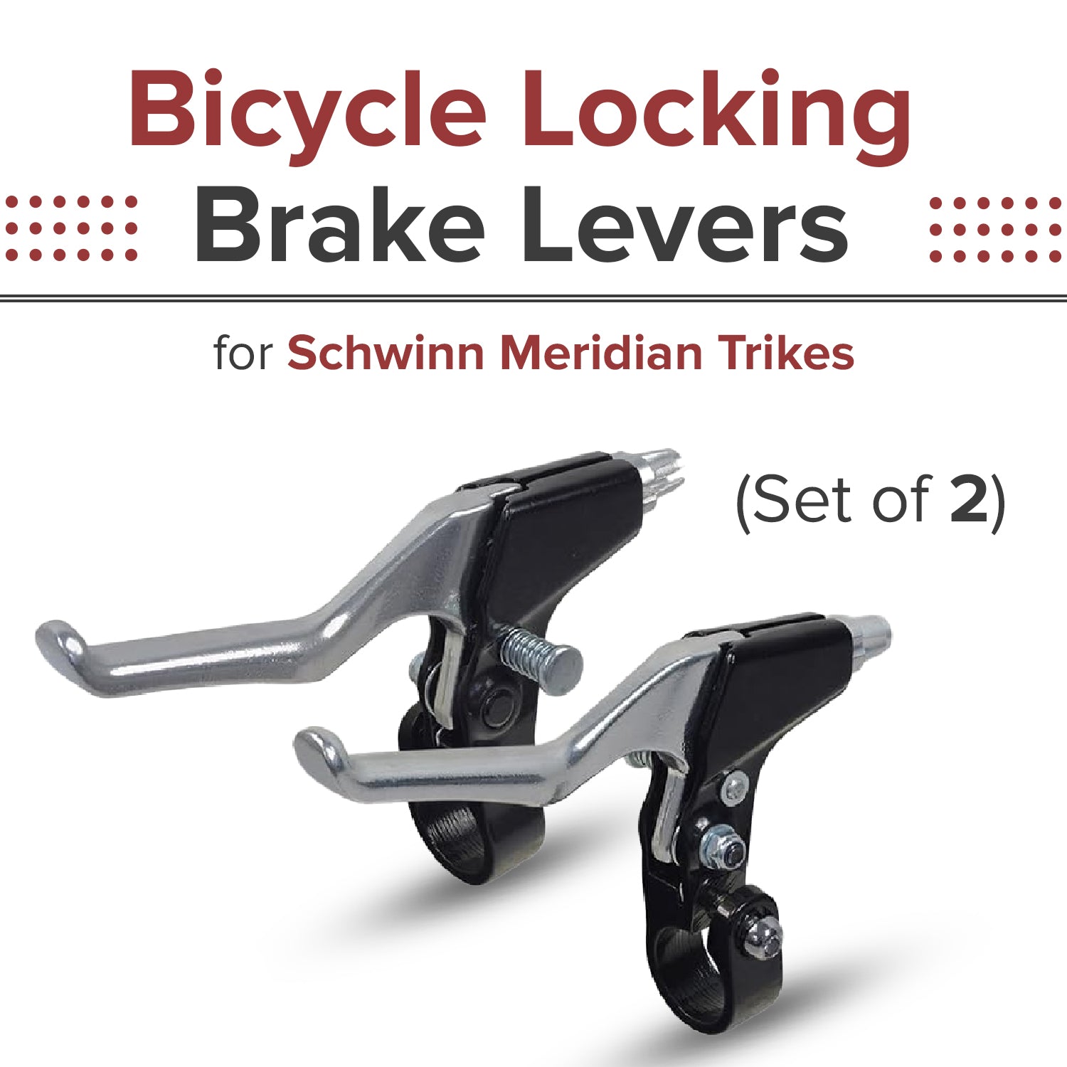 Bicycle Locking Brake Levers for Schwinn Meridian Trikes (Pair of 2)