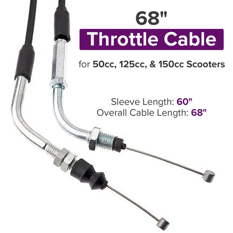 68" Throttle Cable for 50cc, 125cc, & 150cc Scooters