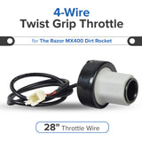Razor Single Speed 4-Wire Twist Grip Throttle for Razor MX400 Dirt Rocket, All Versions