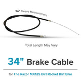 34" Brake Cable for the Razor MX125 Dirt Rocket Dirt Bike