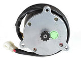 36 Volt 750 Watt Electric Motor with 11 Tooth #25 Chain Sprocket, featuring a small metal motor with a black cord, suitable for electric scooters, bikes, go-karts, and mopeds.