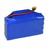 36 Volt 4.4 Ah Samsung Lithium Battery for Self Balancing Hoverboard Scooters (UL 2272 Certified) featuring a blue battery pack with attached black and red wires for safe and efficient energy use.