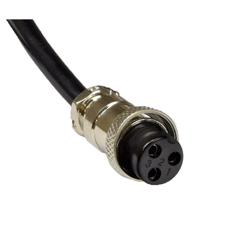 Close-up of a 36 Volt 1.6 Amp 3-Prong Battery Charger (Standard) (Blemished) for electric scooters, showing the connector and part of the cable.