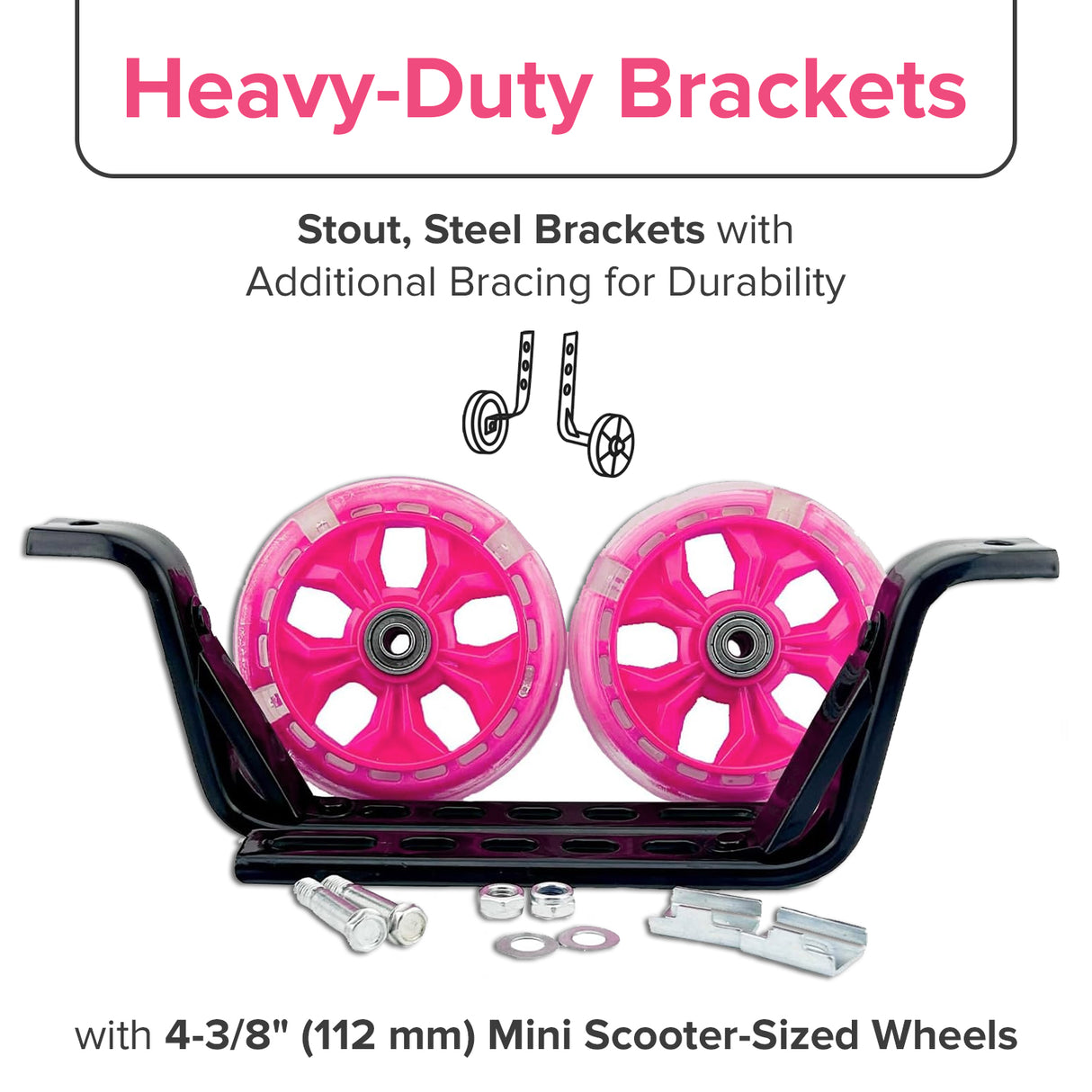 Training Wheels with Brackets & Hardware (Set of 2)