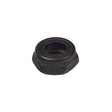 3/8-16 Black Lock Nut (1028486) with a purple ring, used in Invacare footrest assemblies for Pronto, TDX series power chairs, and Tracer series manual wheelchairs.