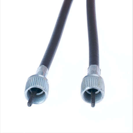 Close-up of the 38-1/2 SSF Scooter Speedometer Cable showcasing its male connectors at both ends.