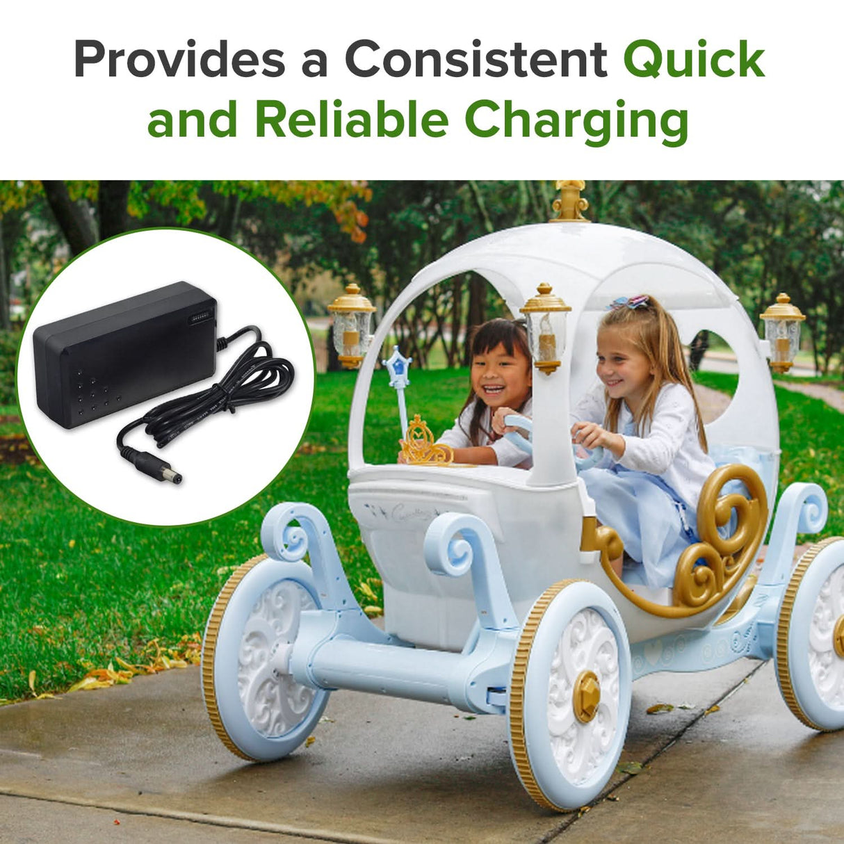 24 Volt 1.5 Amp 2.1 mm ID Coaxial Wall Charger for Dynacraft Disney Princess 24V Carriages