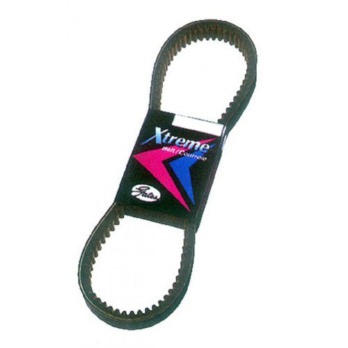 38X4640 Xtreme Drive Belt for Snowmobiles, featuring a durable design with a visible pink and blue logo, suitable for high-performance sleds, offering extended wear and reliability with Kevlar tensile cord construction.