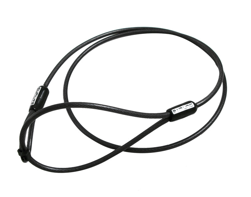 3Mx2.5 Foot Bike Leash Cable, a black cable with a lock, ideal for securing bikes or scooters, provided by Sunlite for versatile and practical use across various personal transportation devices.