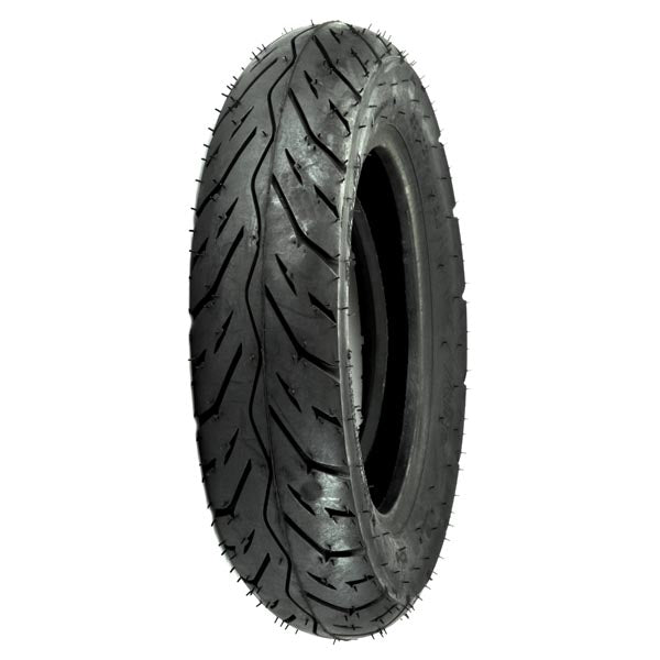 3.50-10 (100/90-10) Tubeless Scooter Tire with QD004 tread for TaoTao ATM50-A1, featuring a close-up of black treads, ideal for street use on vintage and modern scooters.