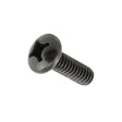 4-40x3/8 Black Pan Head Machine Screw (SCRPTH1001) shown in close-up, highlighting its black finish, pan head, and star-shaped drive. Ideal for securing battery boxes and panels on Pride Mobility scooters.