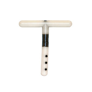 4 T-Handle Joystick Extension with Spring for Power Chairs with P&G Controllers, featuring a white and black handle, set screws, and an Allen wrench, designed for a 3/16 diameter shaft.