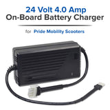 24 Volt 4.0 Amp On-Board Battery Charger for Pride Mobility Scooters (ELECHG1019)