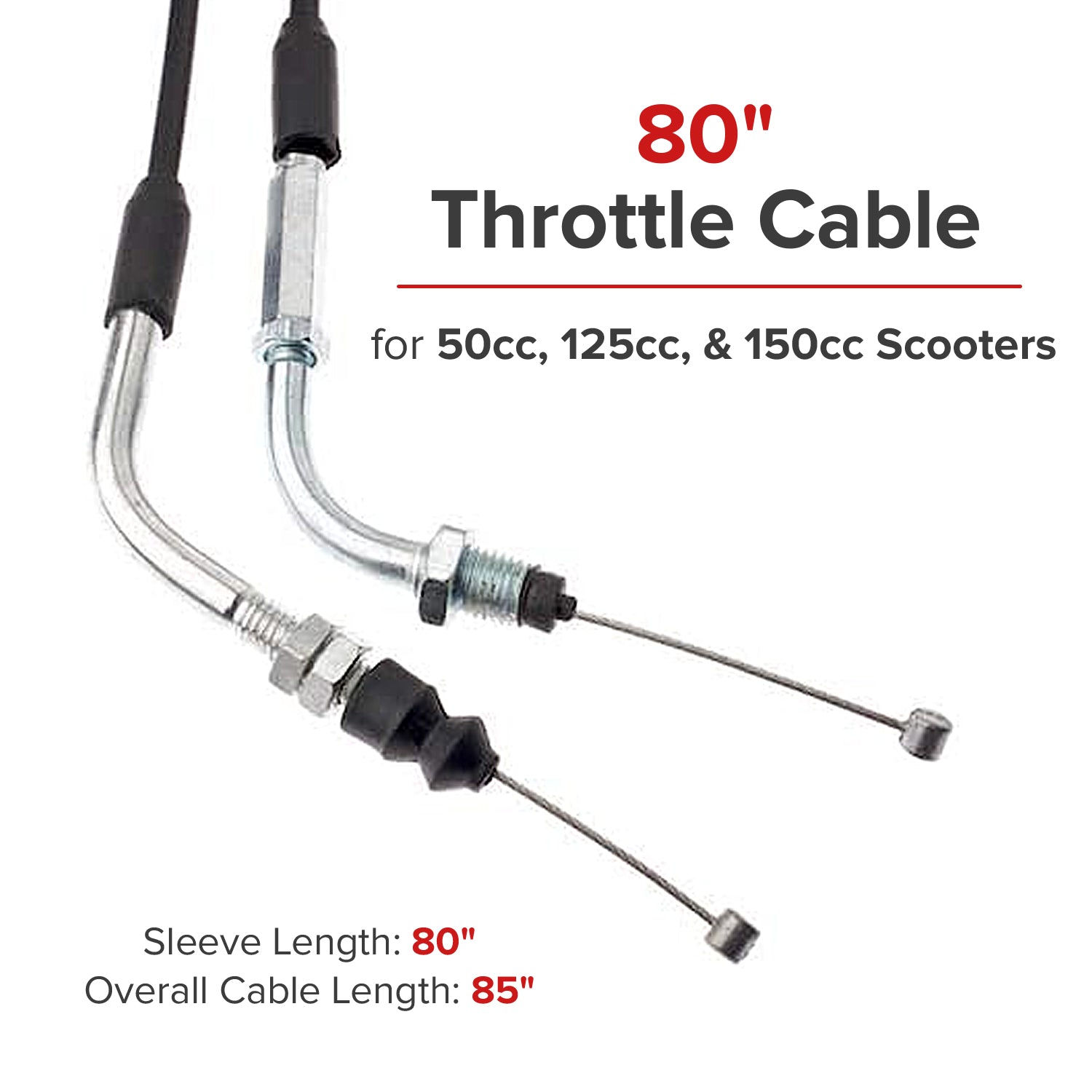 80" Throttle Cable for 50cc, 125cc, & 150cc Scooters