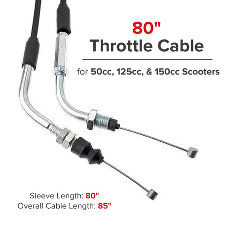 80" Throttle Cable for 50cc, 125cc, & 150cc Scooters