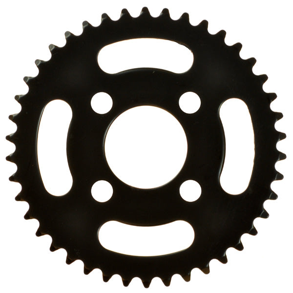 #25 Chain Sprocket - 42 Tooth for eZip Nano and Nano Carver electric scooter; a black metal gear with a central hole.