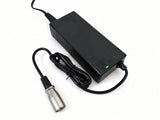 42V 2.0A XLR lithium battery charger with green charge indicator LED lit