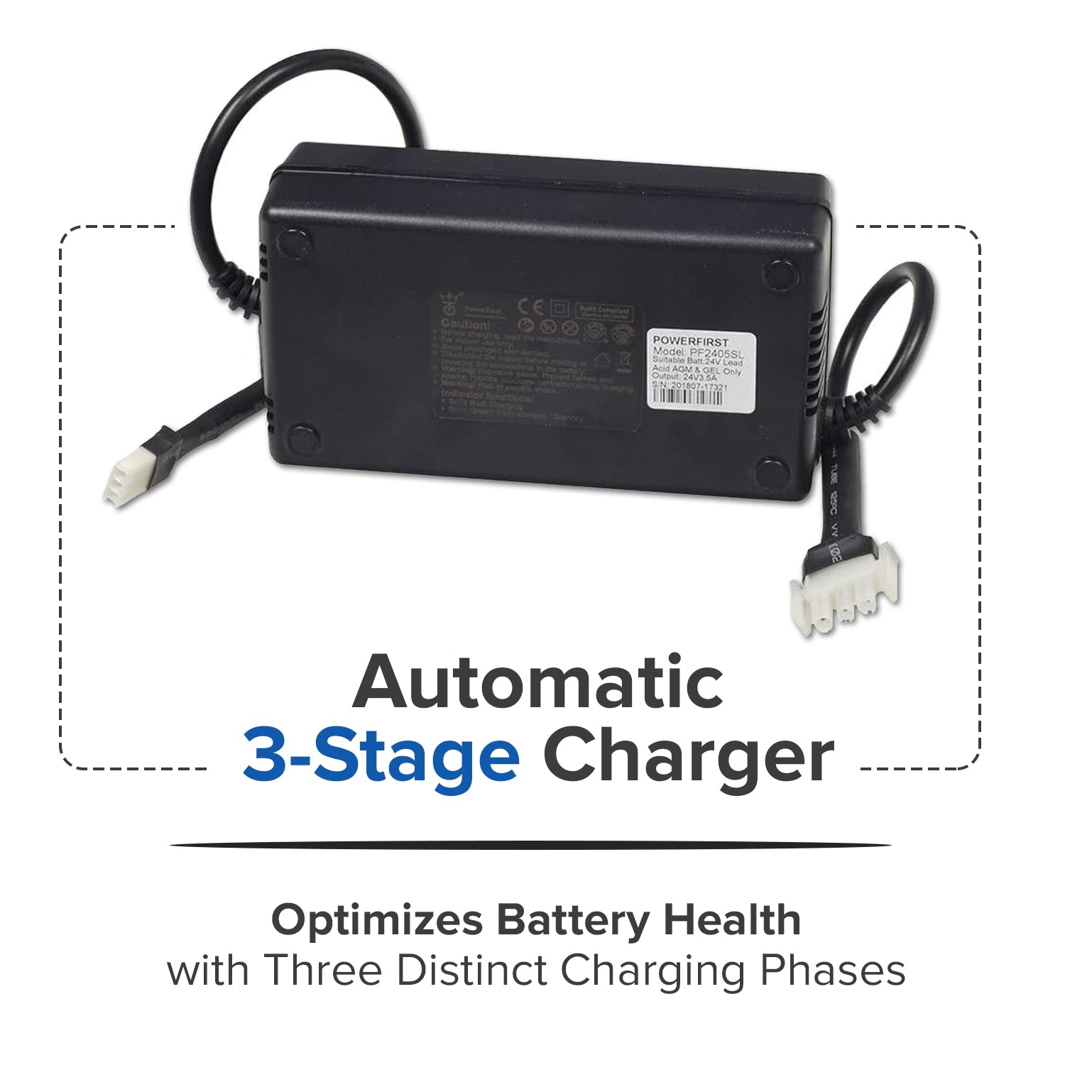 24 Volt 4.0 Amp On-Board Battery Charger for Pride Mobility Scooters