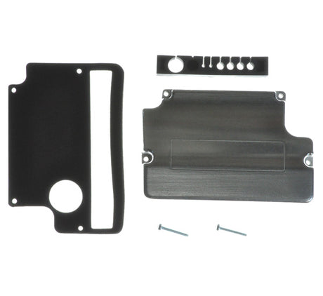 45 Amp Controller Assembly for Go-Go Ultra (SC40U/SC44U) featuring a metal plate with screws and a black rectangular object with a white circle, essential for mobility scooter functionality.