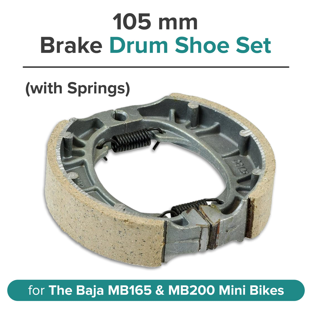 105 mm Brake Drum Shoe Set with Springs for the Baja MB165 & MB200