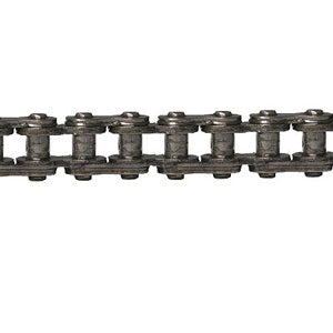 Close-up of a 96 Link #25 Chain for Razor Pocket Rocket, featuring a tightly interconnected metal chain with visible pins, specifically designed to fit PR200 bikes.