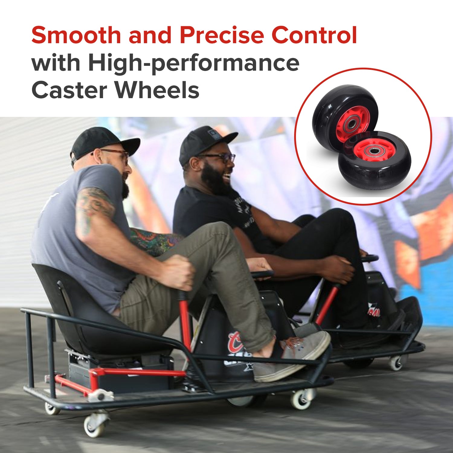 76 mm x 30 mm Caster Wheels for the Razor Crazy Cart (V7+), Crazy Cart DLX (V1+), Crazy Cart Shift (V1+), & Crazy Cart XL (V3+) (Set of 2)