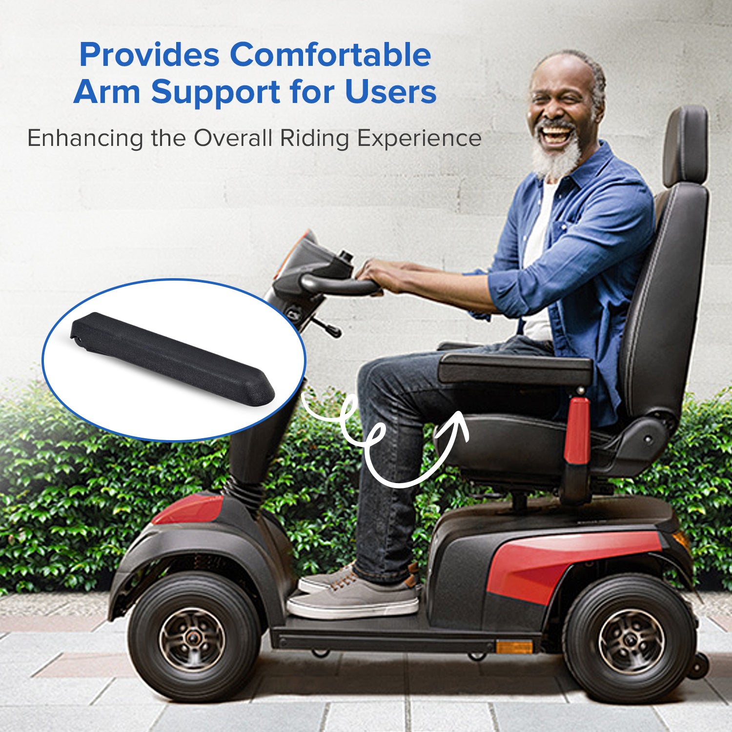 12" Armrest for the Golden Buzzaround Lite (GB106, GB106XR), LiteRider  (GL110, GL140), LiteRider PTC (GP160) & LiteRider Envy (GP162) (WC6A405A)