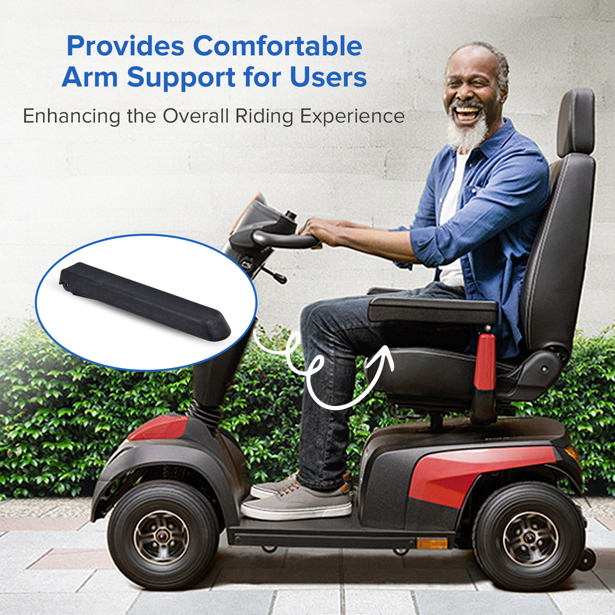12" Armrest for the Golden Buzzaround Lite (GB106, GB106XR), LiteRider  (GL110, GL140), LiteRider PTC (GP160) & LiteRider Envy (GP162) (WC6A405A)