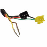 Close-up of the 48 Volt Twist Grip Throttle for Brushless Electric Motors, showing detailed wiring, a yellow connector, and an LED battery gauge. Suitable for high-power motors like the 48V 5000W Brushless DC Motor.