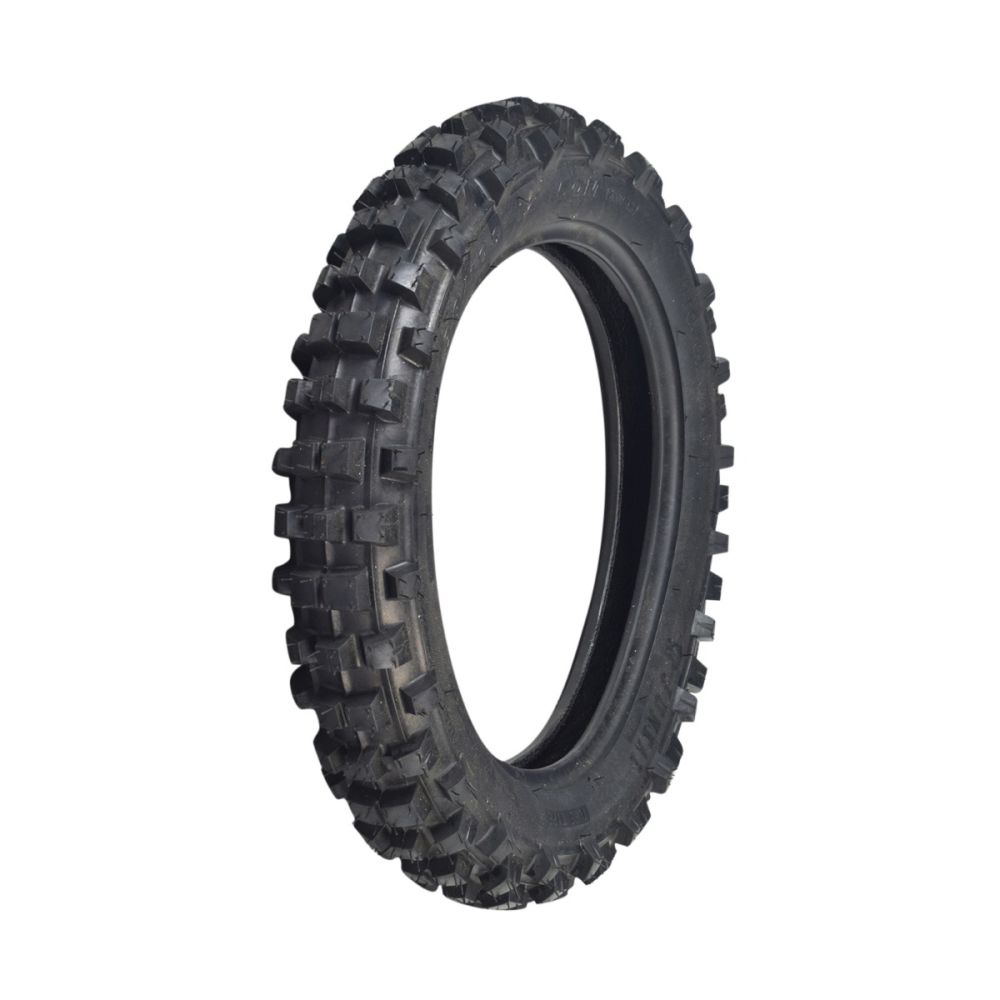 3.00-12 (80/100-12) Tire with JK620 Knobby Tread for Baja, Coolster, & Honda Dirt Bikes; close-up of black tire with knobby tread pattern, ideal for rear wheel use on 70cc+ mini dirt bikes.