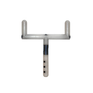 5-1/2 Goalpost Handle Joystick Extension with Spring for Power Chairs with P&G Controllers, featuring a white and black handle with included set screws and an Allen wrench.