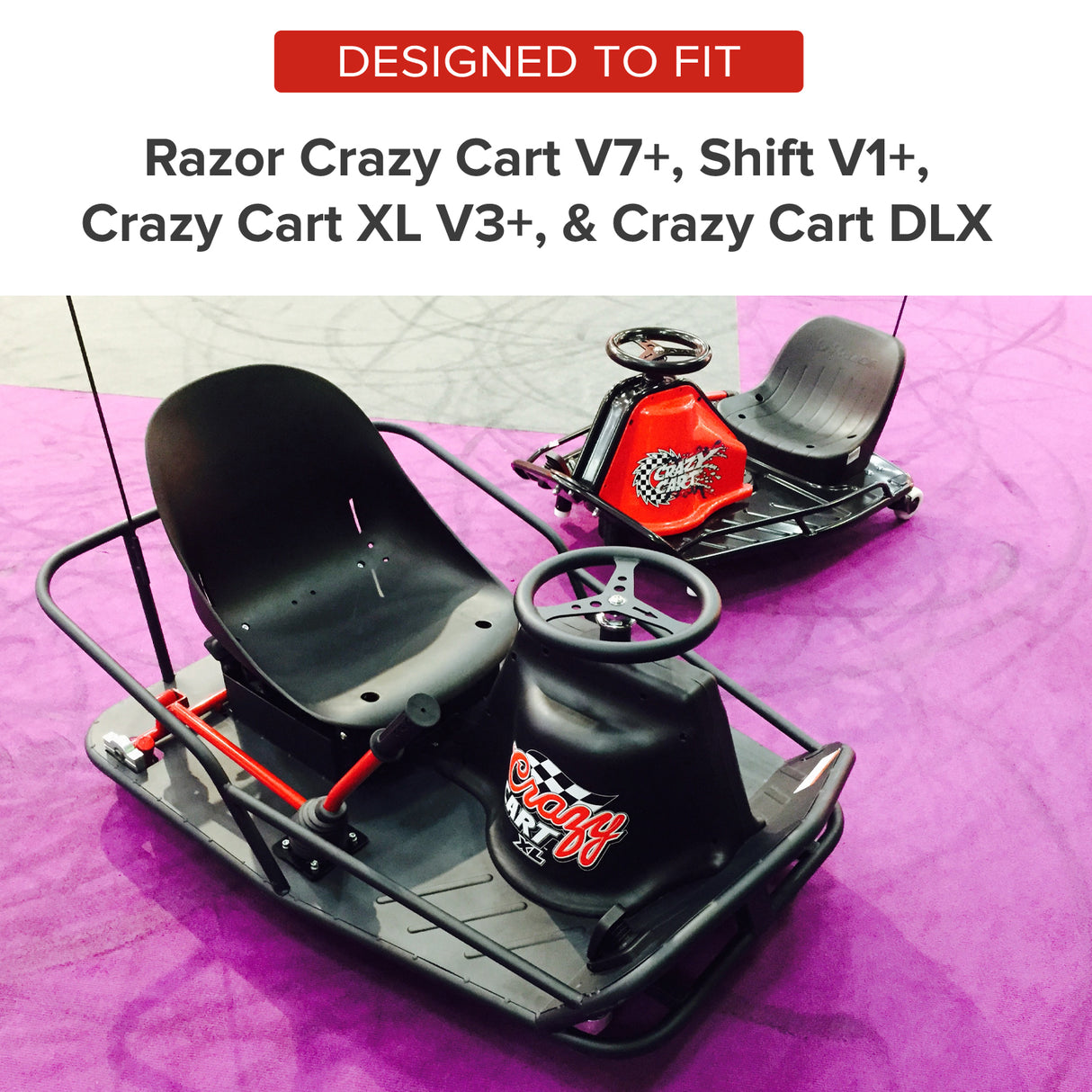76 mm x 30 mm Caster Wheels for the Razor Crazy Cart (V7+), Crazy Cart DLX (V1+), Crazy Cart Shift (V1+), & Crazy Cart XL (V3+) (Set of 2)