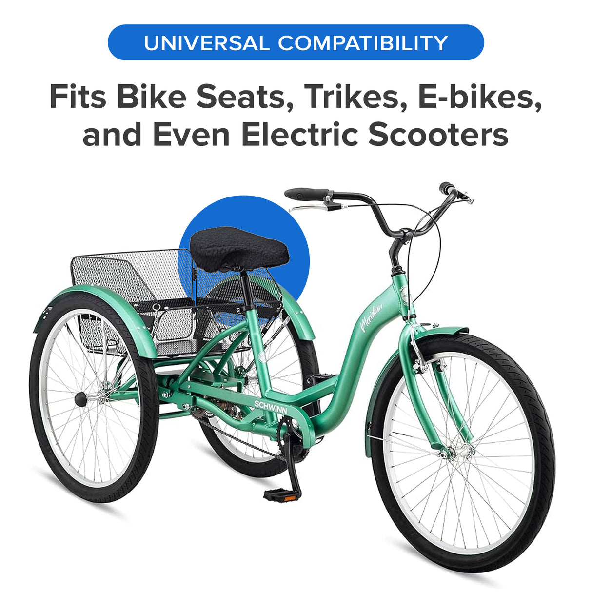 Universal Fleece Seat Cover for Bike & Scooter Seats