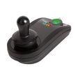 LiNX Joystick for Merits Vision Super, Vision Sport, and Vision CF Power Chairs, featuring a black design with a green and yellow button, offering enhanced user-friendly controls and a larger hand rest area.