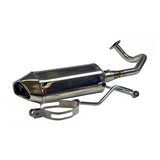 Hex Shape Stainless Steel Exhaust Kit for 50cc & 80cc Scooters, featuring a silver muffler with an attached metal tube.