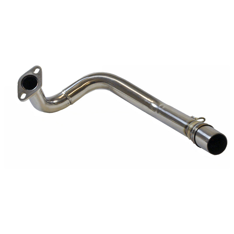 Hex Shape Stainless Steel Exhaust Kit for 50cc & 80cc Scooters, featuring a close-up of the silver exhaust pipe with a black hole.