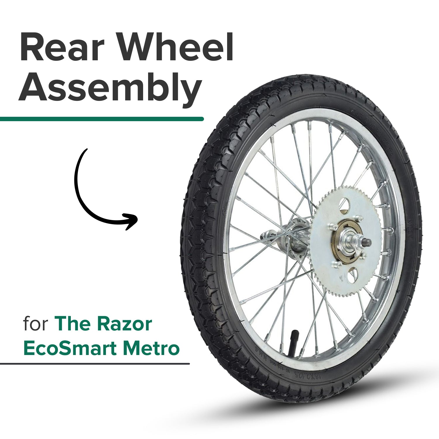 Rear Wheel Assembly for the Razor EcoSmart Metro