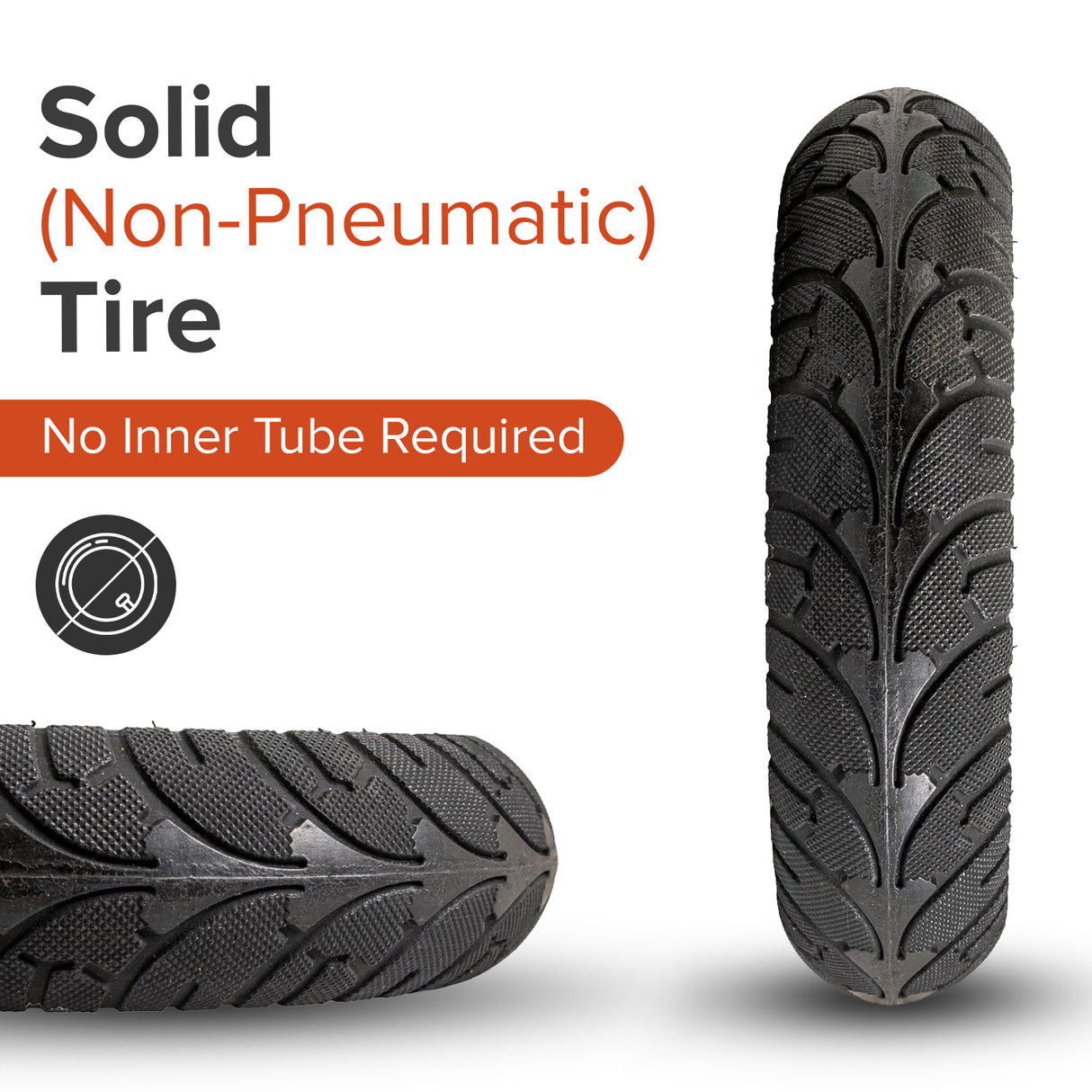 200x50 (8"x2") Solid Tire with 4.5" Inner Diameter for Self-Balancing Scooters