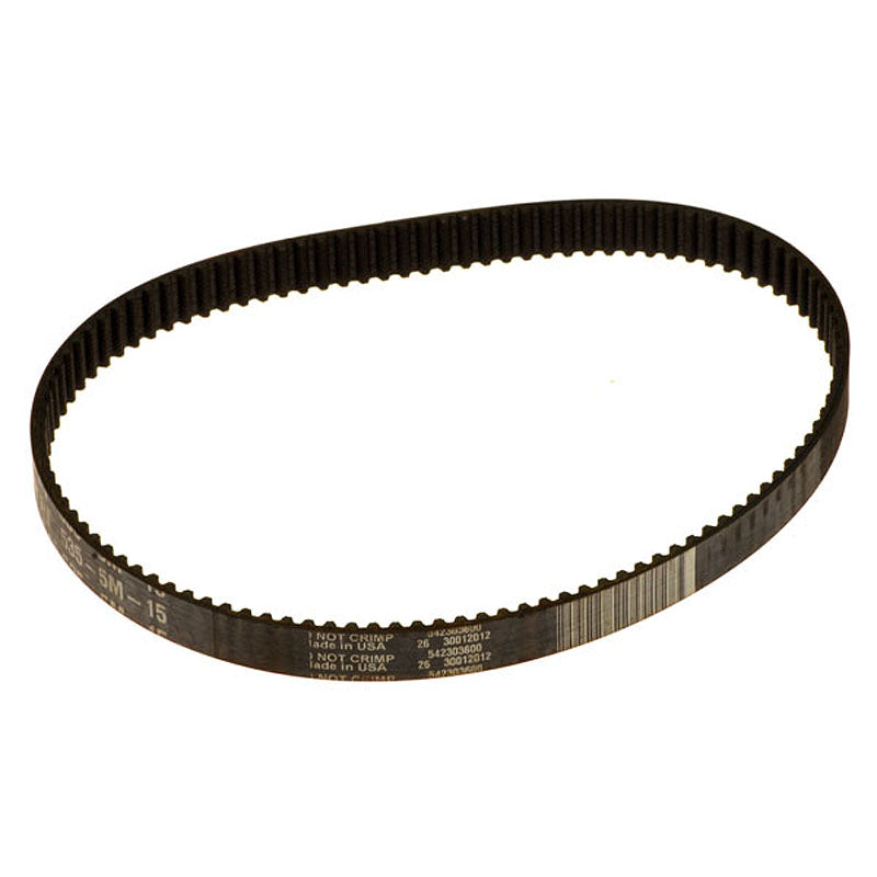 535-5M/15 Drive Belt, featuring prominent white text, displayed on a white surface. Ideal for various recreational scooters, this hard-to-find belt is sourced by Monster Scooter Parts.