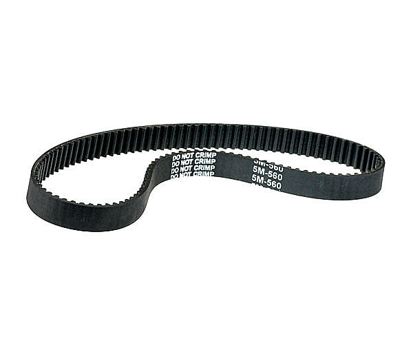 560-5M/15 Drive Belt for the Razor E200, showing a black belt with white text, designed as a replacement for versions 1-4 of the Razor E200 electric scooter.