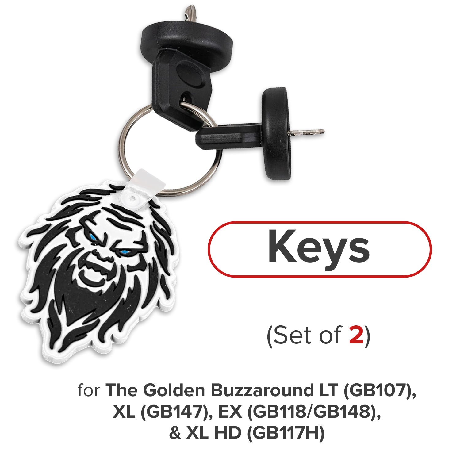 Keys for the Golden Buzzaround LT (GB107D), Buzzaround XL (GB147), Buzzaround EX (GB118/GB148), & Buzzaround XL HD (GB117H) (Set of 2)