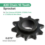 420 Chain 10 Tooth Sprocket for the Coleman BT200X, CT200U Trail, & CT200U-EX Mini Bikes