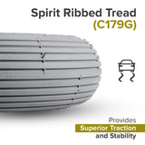 2.80/2.50-4 (9"x3") Foam-Filled Mobility Tire with C179G Spirit Ribbed Tread