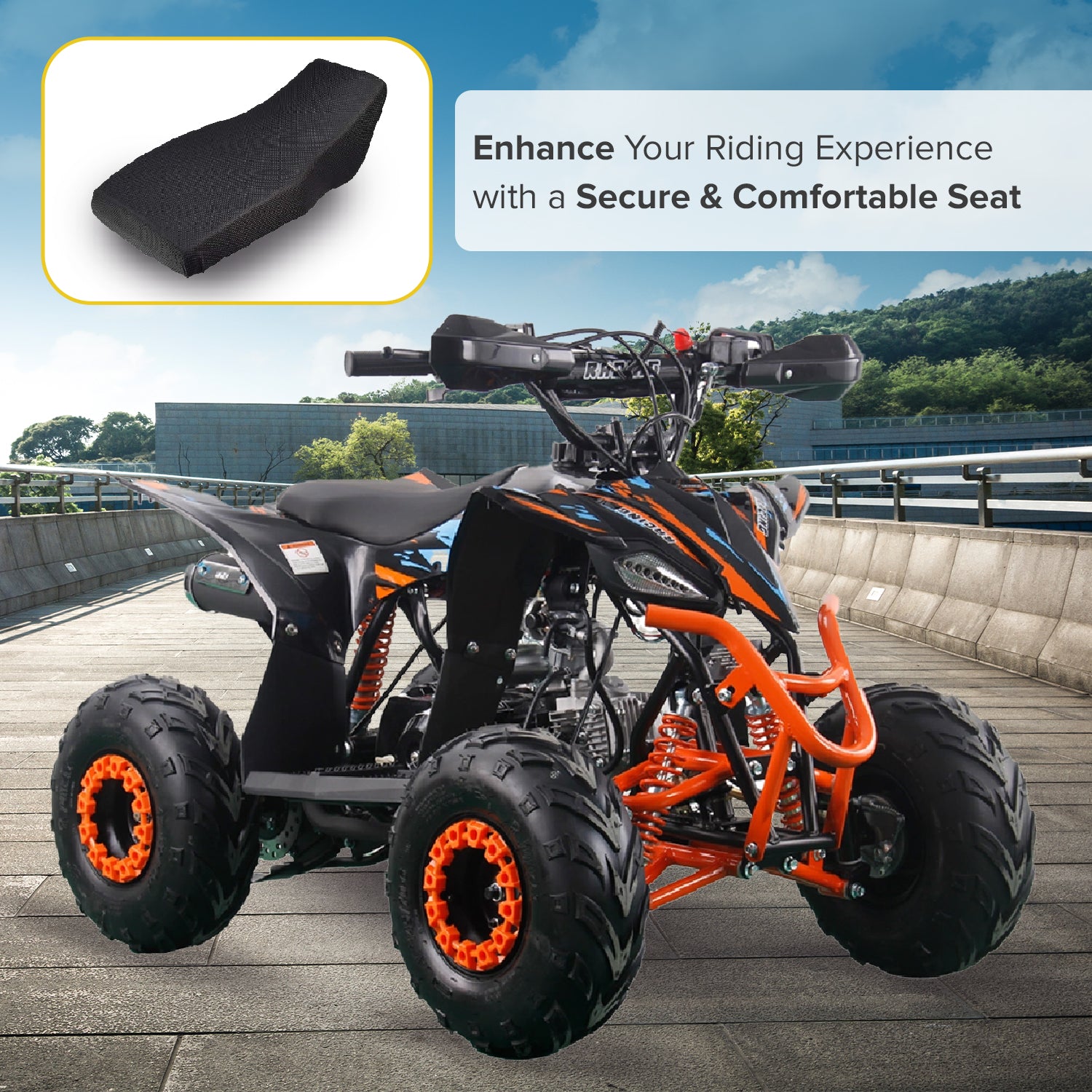 Black Vinyl Seat for 90cc - 125cc ATVs